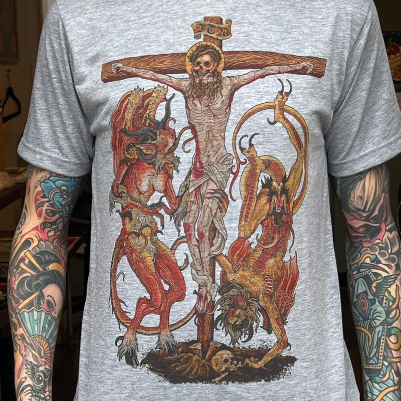 Derek Noble - Crucifix Shirt front