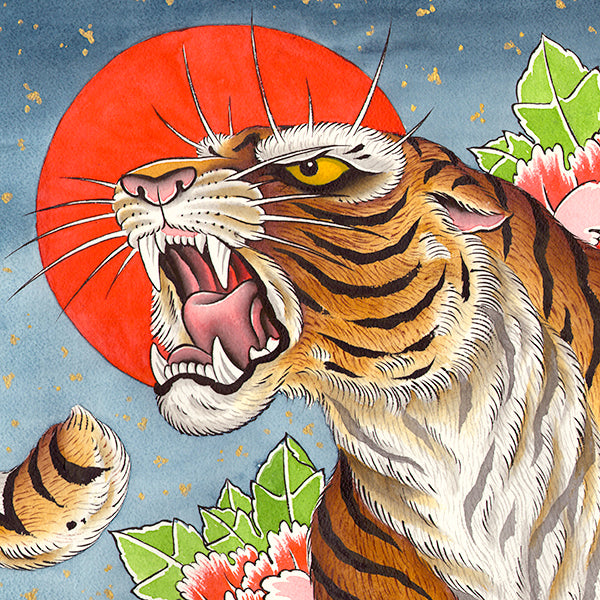 Kelly Edwards - Tiger with Peonies
